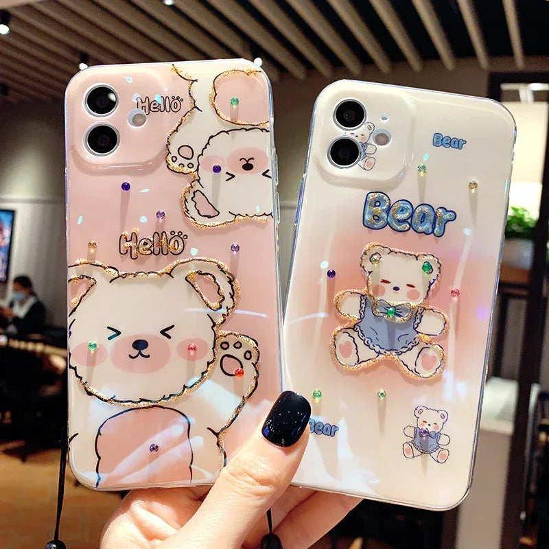 Cute Blu Ray Epoxy Lanyard iPhone Case - Viexta