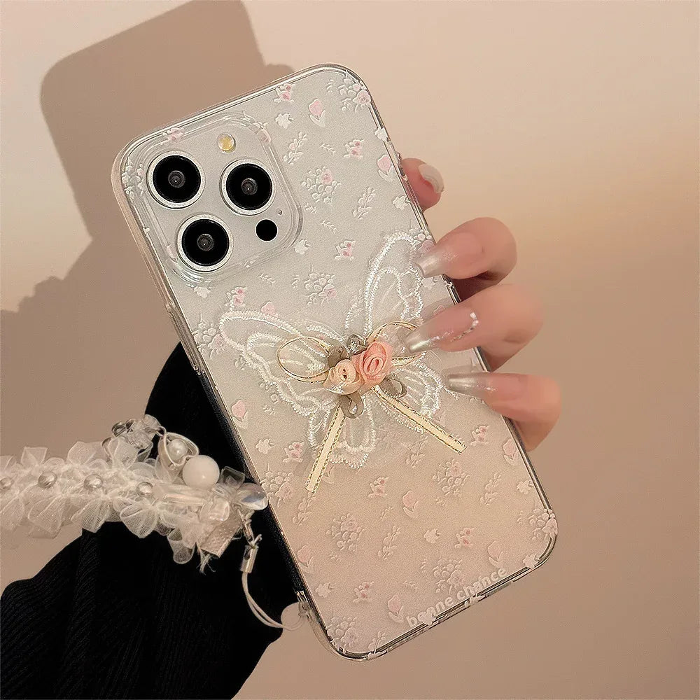 Aesthetic Embroidered Butterfly iPhone Case - Viexta