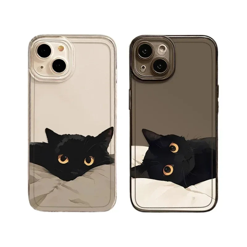 Black Cat High Sense Couple iPhone Case - Viexta
