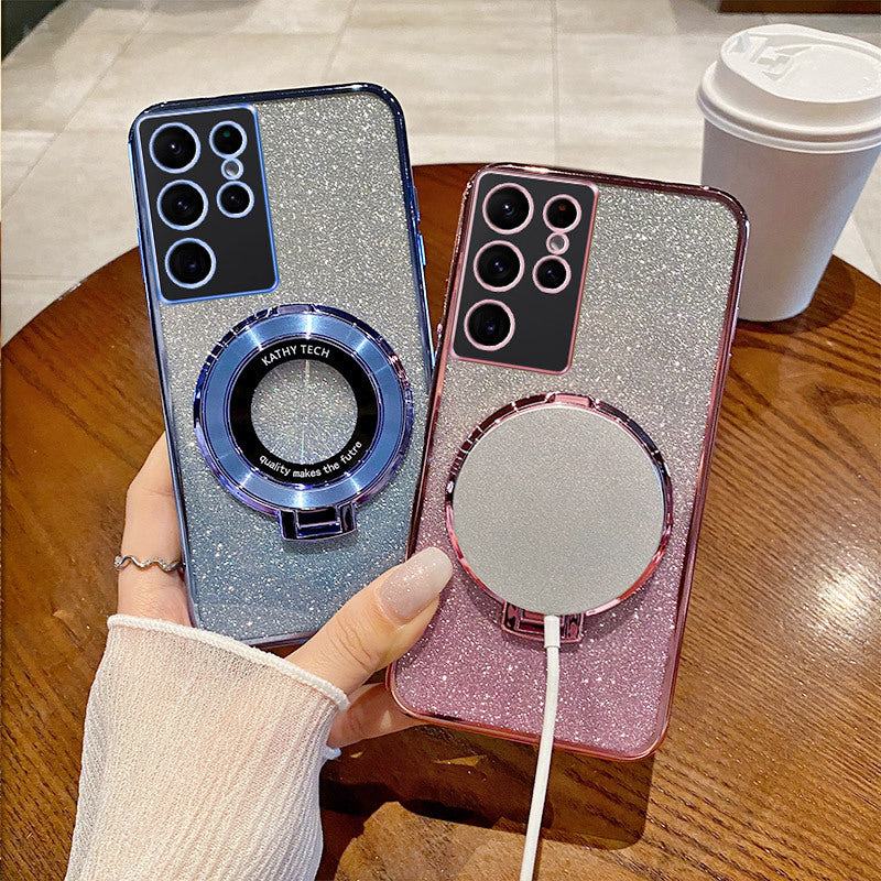 electroplating-phone-case-magnetic-bracket-samsung-gradient-case