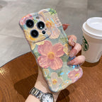 Drop-resistant Oil Painting Flower Soft Silicone iPhone Case
