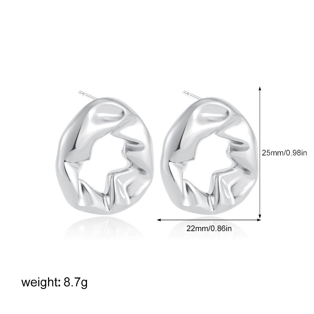 18k-gold-balloon-fold-irregular-texture-earrings