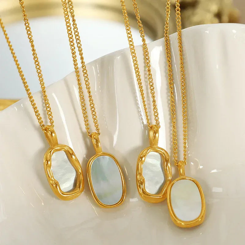 Irregular Geometric Titanium Steel Gold-plated Necklace - Viexta