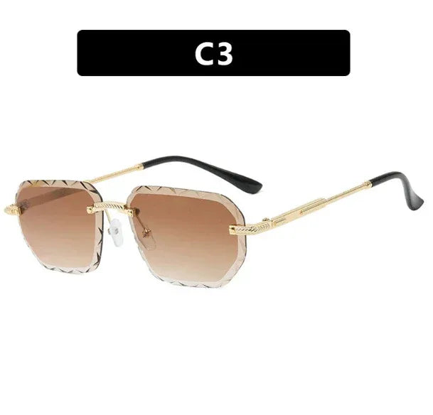Frameless Trimming Square Sunglasses - Viexta