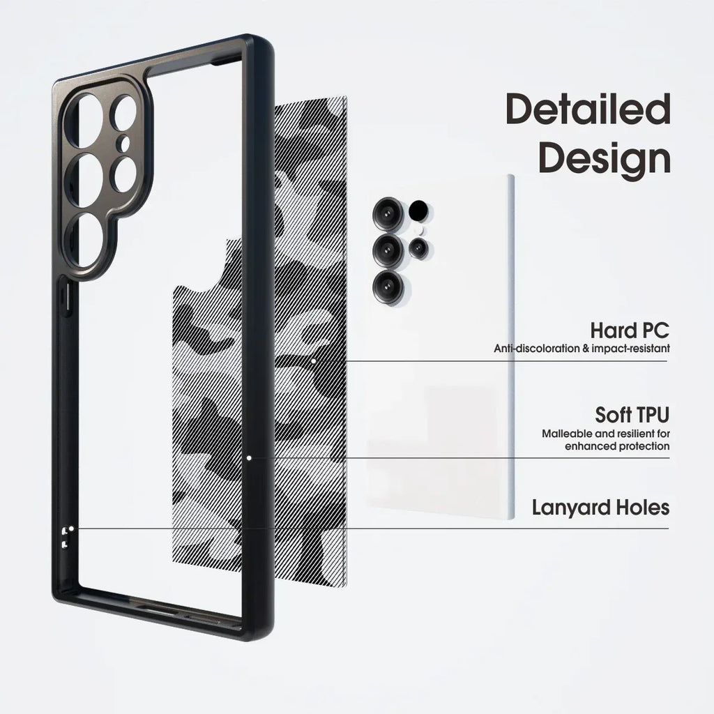 Camouflage Transparent Phone Case for Samsung S24 Ultra - Viexta