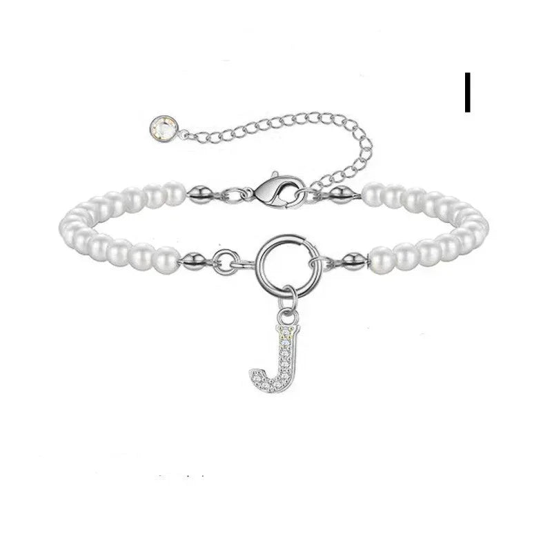 6mm Pearl Bracelet Buckle Letter - Viexta