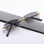 Snake Shaped Metal Cut Edge Sunglasses - Viexta