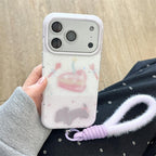 Glittery Knife Fork And Cake Pattern Dog iPhone Case - Viexta