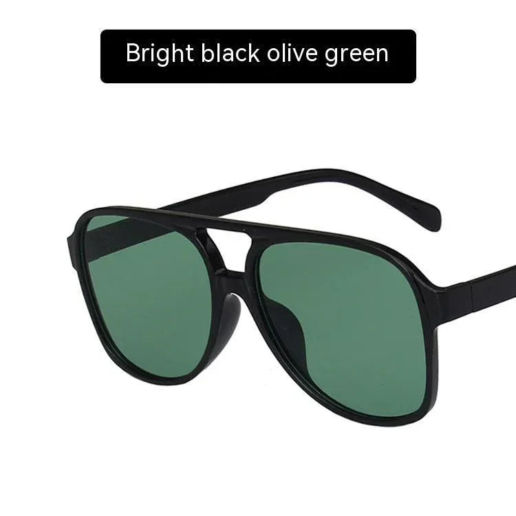 womens-fashion-retro-double-beam-large-rim-sunglasses - Viexta