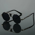 Men's Double Beam Round Frame Sunglasses - Viexta