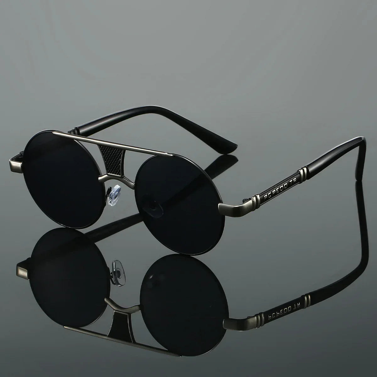 Men's Double Beam Round Frame Sunglasses - Viexta