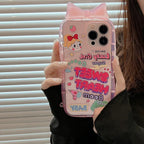 Girl Bowknot Silicone iPhone Case with Charm - Viexta