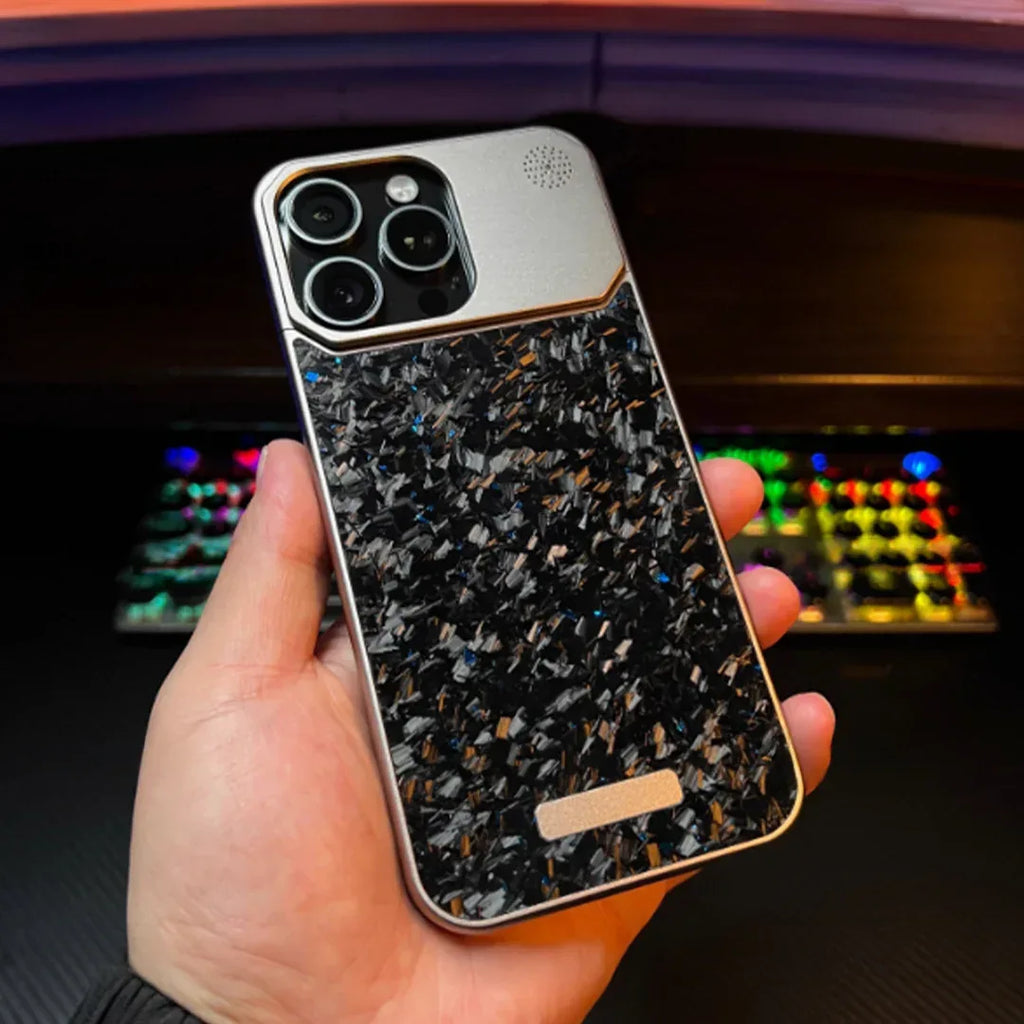 forged-fiber-frameless-metal-aromatherapy-magnetic-iphone-case - Viexta