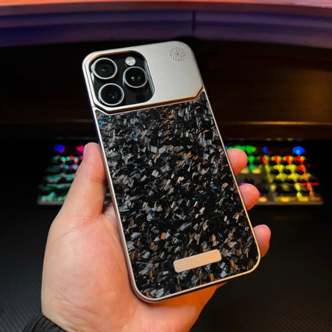 forged-fiber-frameless-metal-aromatherapy-magnetic-iphone-case - Viexta