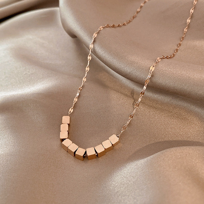 Inlaid Zircon Stainless Steel Combination Necklace