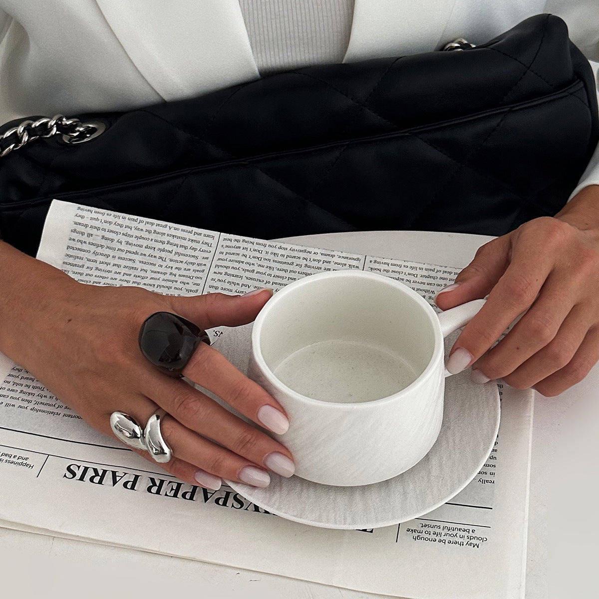 Ins-style Gradient Resin Wide-Width Ring Set