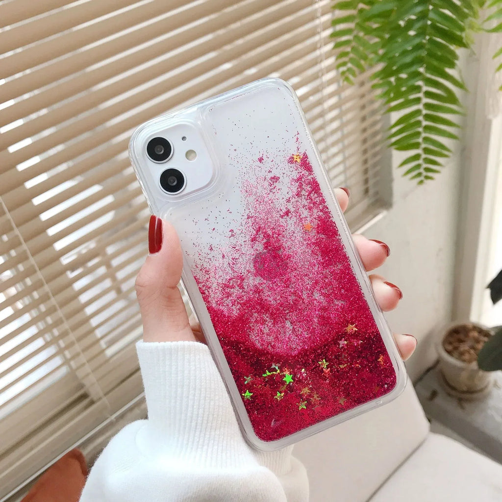 star-glitter-liquid-quicksand-iphone-case - Viexta