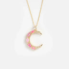Opal Moon Necklace Diamond Inlaid Clavicle Chain - Viexta