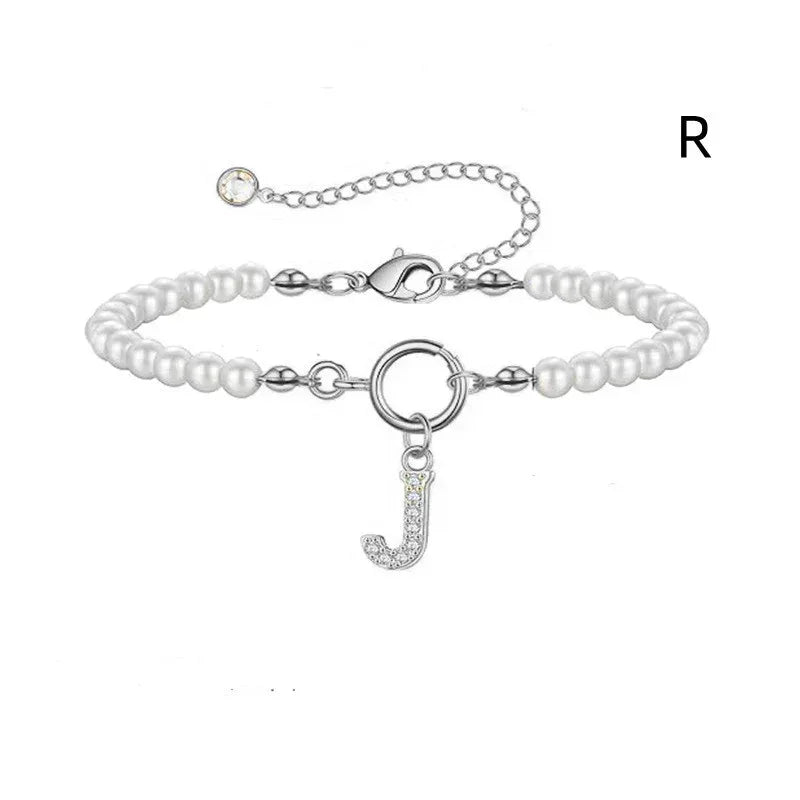 6mm Pearl Bracelet Buckle Letter - Viexta