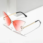 Butterfly Fashion Large Rim Gradient Color Sunglasses - Viexta
