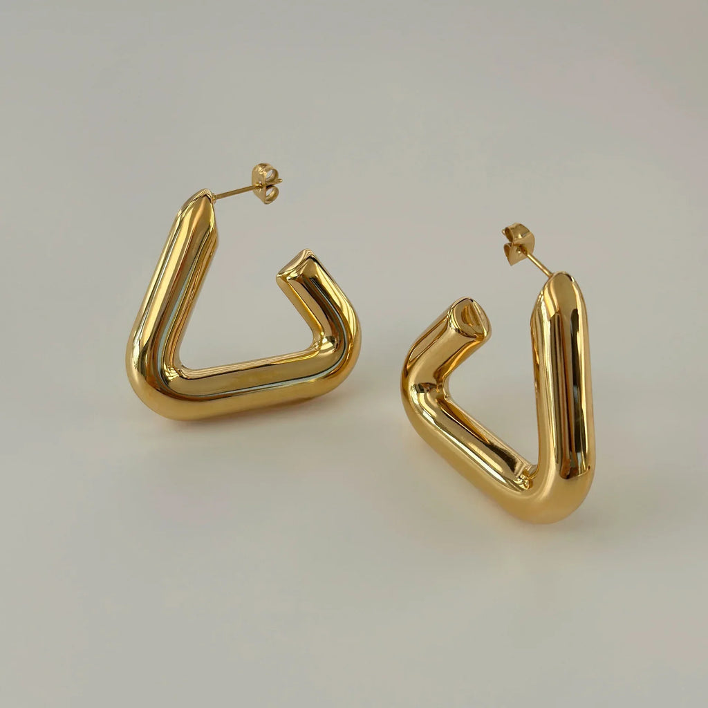 Charm Temperament Titanium Steel Triangle Earring - Viexta