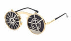 Men's Casual Retro Metal Punk Steam Flip Sunglasses - Viexta