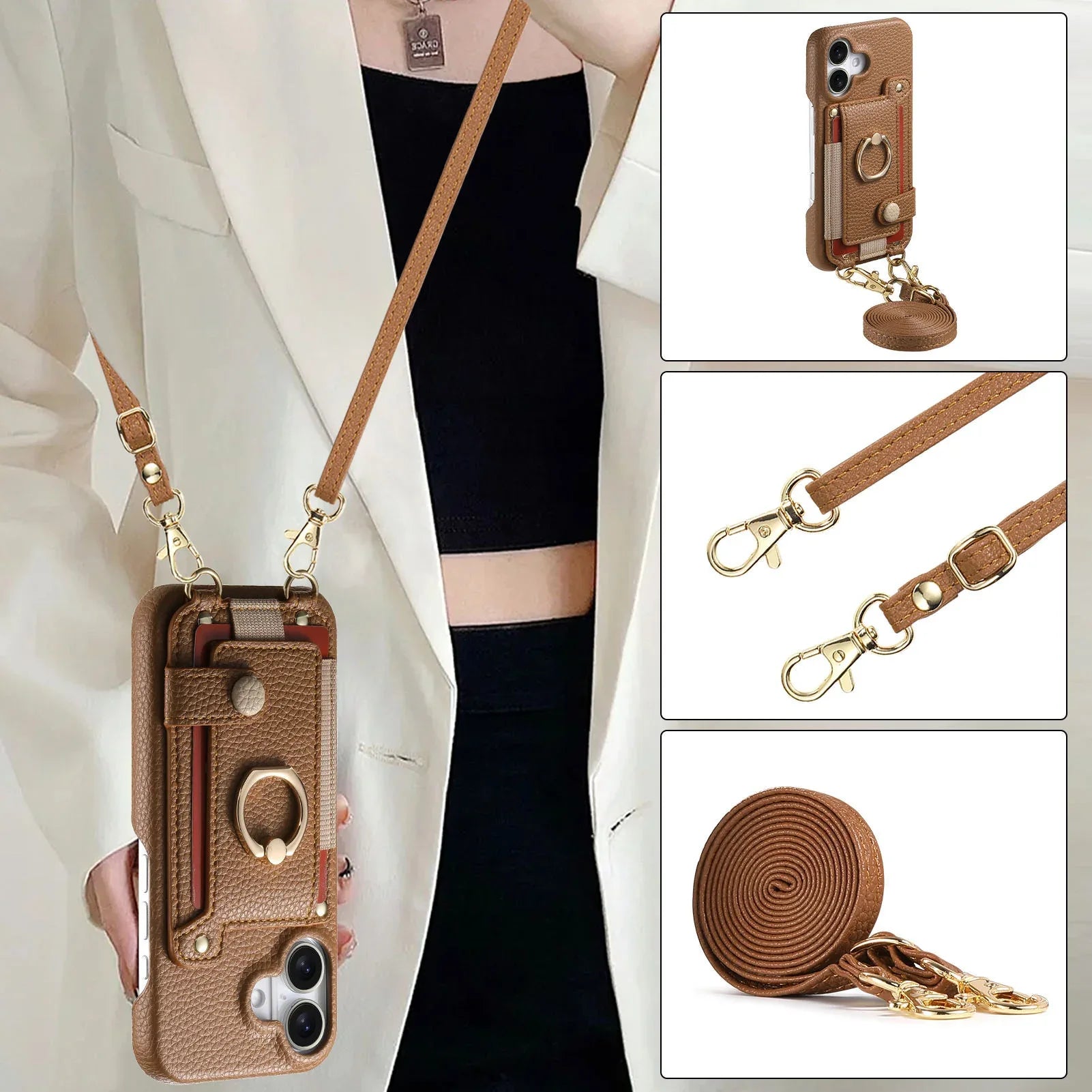 Lanyard Leather iPhone Case