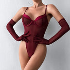 jumpsuit-lace-transparent-mesh-assembly-gloves-sexy-lingerie - Viexta