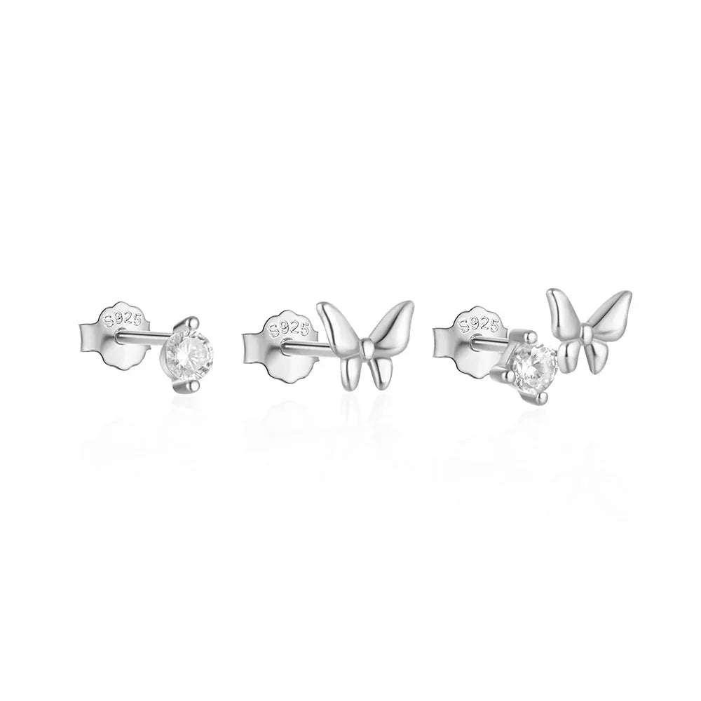 925 Sterling Silver Butterfly Star Devil's Eye Set - Viexta