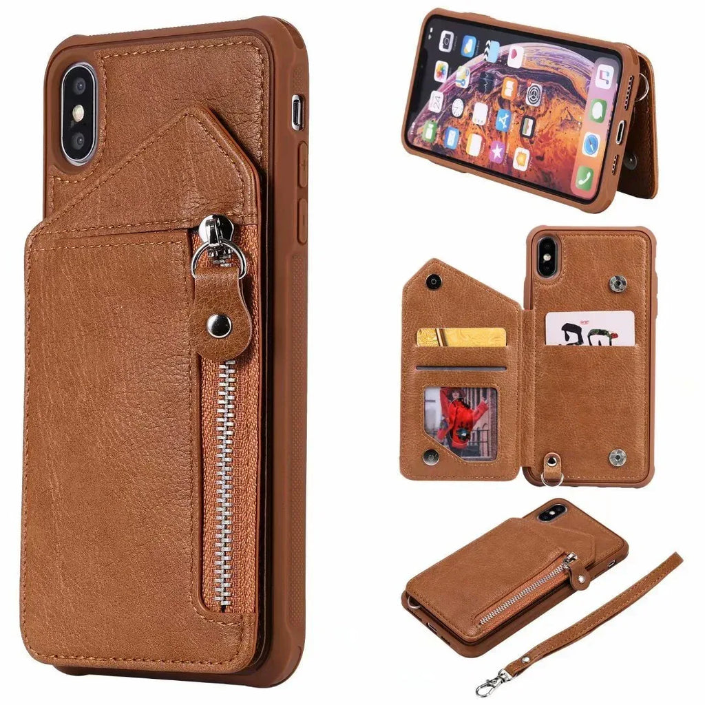 zipper-wallet-case-with-stand-tpu-anti-fall-shell-case - Viexta