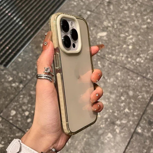 Contrast Color Transparent Drop-resistant iPhone Case - Viexta