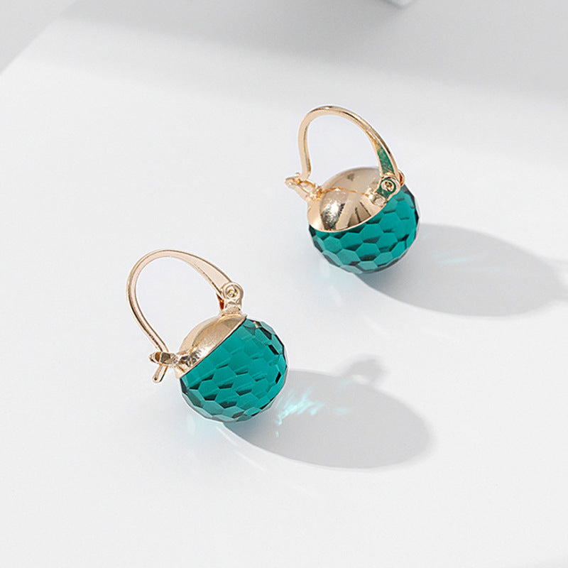 Stylish Round Crystal Ear Clips