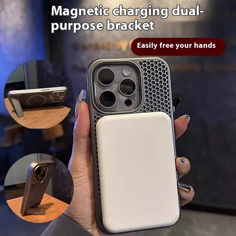 magnetic-suction-breathable-bracket-iphone-case - Viexta