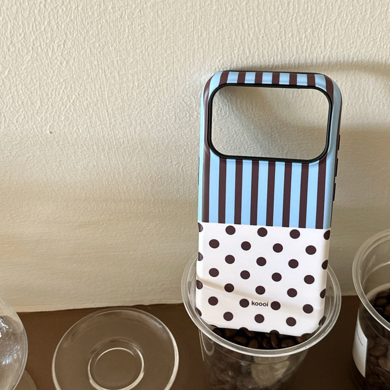 Striped Patchwork Polka Dot iPhone Case