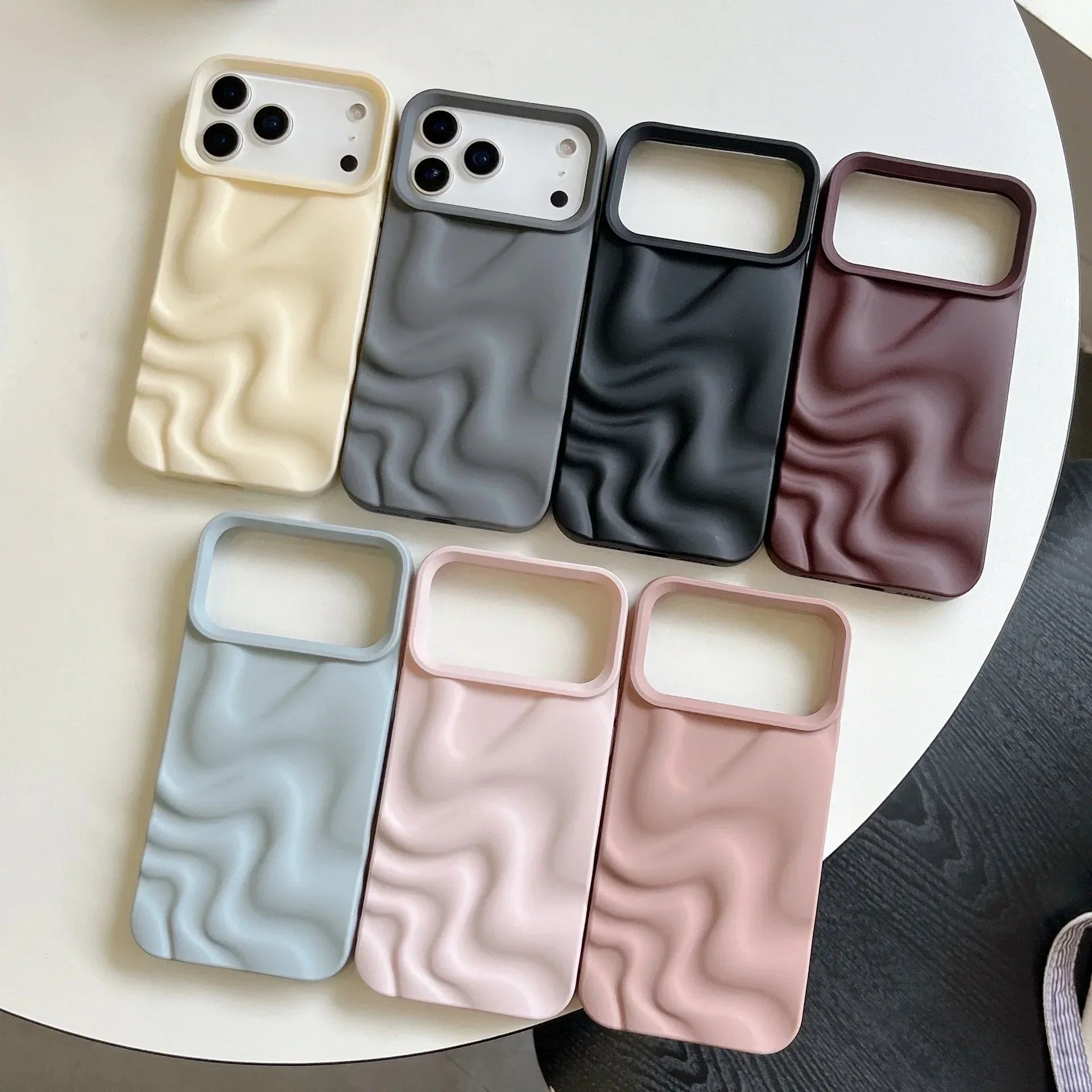 Creative Versatile Solid Color Irregular Wave Pattern iPhone Case - Viexta