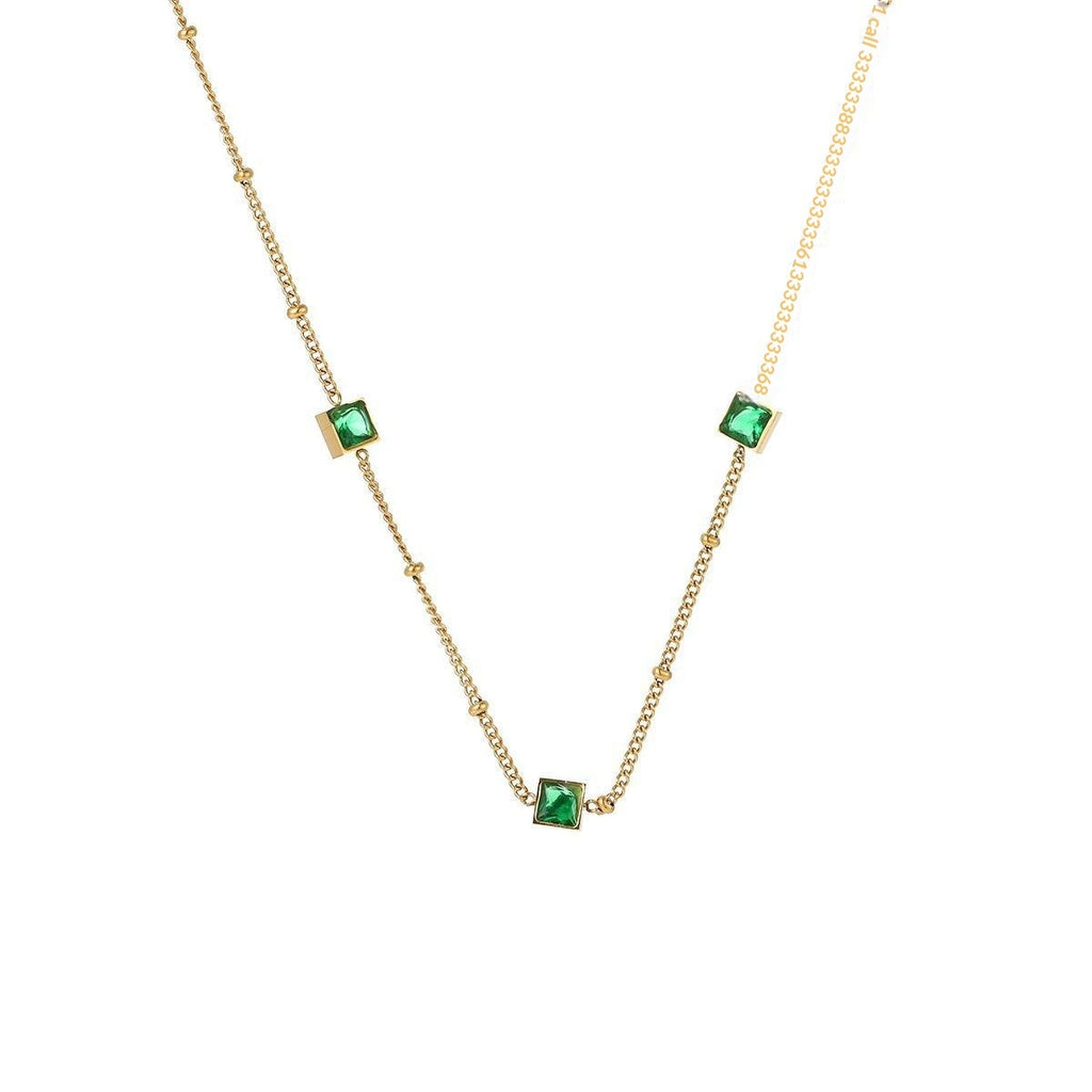 Square-shaped Crafted Versatile Titanium Steel Necklace