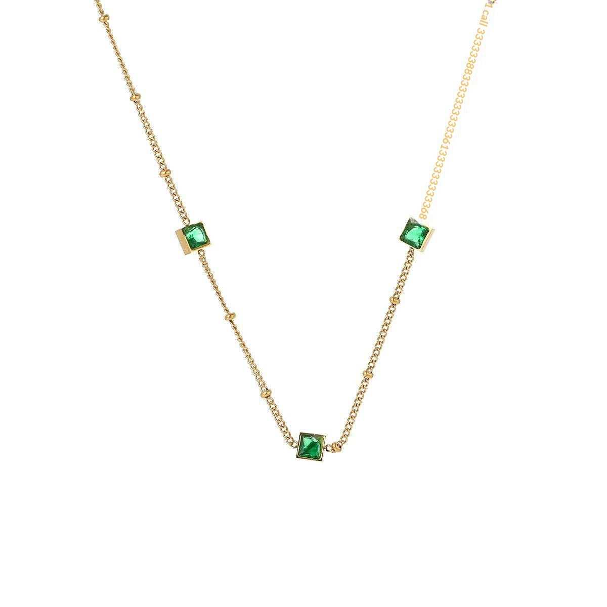 Square-shaped Crafted Versatile Titanium Steel Necklace