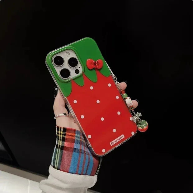 Red Strawberry Silicone Anti Drop iPhone Case - Viexta