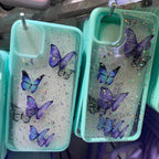 Epoxy Glitter Butterfly iPhone Case - Viexta