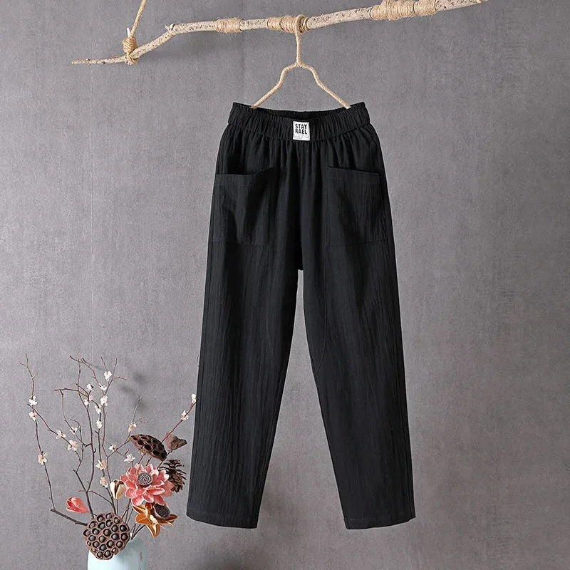 Cotton And Linen Casual Pants - Viexta