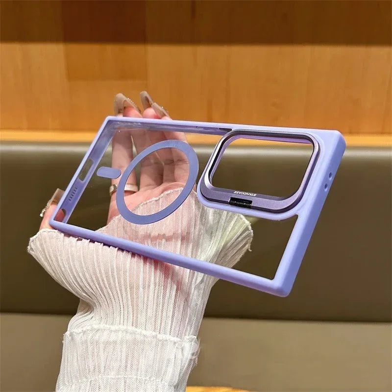Lens Frame Bracket Transparent Samsung Phone Case - Viexta