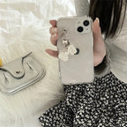 transparent-pearl-bow-pendant-iphone-case - Viexta