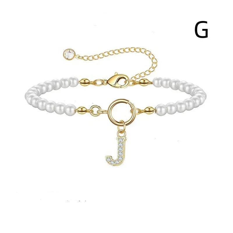6mm Pearl Bracelet Buckle Letter - Viexta