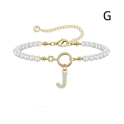 6mm Pearl Bracelet Buckle Letter