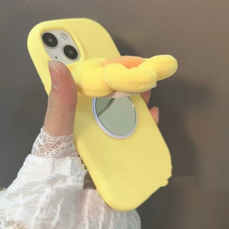makeup-mirror-lemon-yellow-plush-iphone-case - Viexta