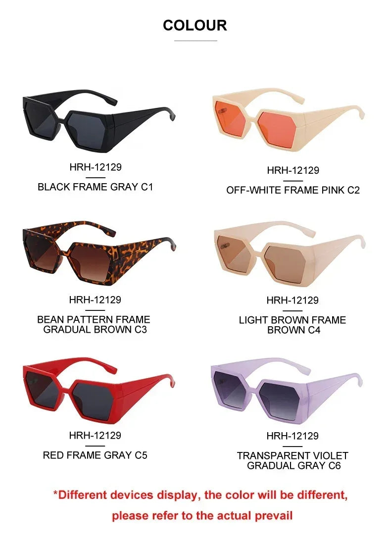 Large Frame Rectangular Sunglasses - Viexta