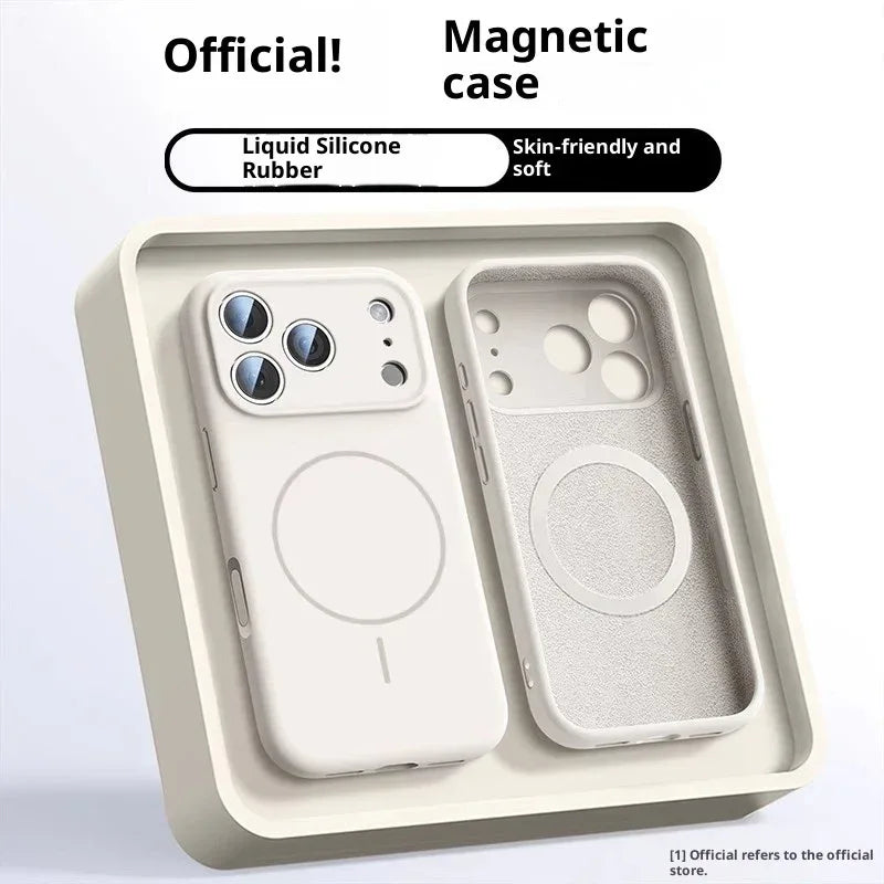 Fine Circle Magnetic iPhone Case Liquid Silicone - Viexta