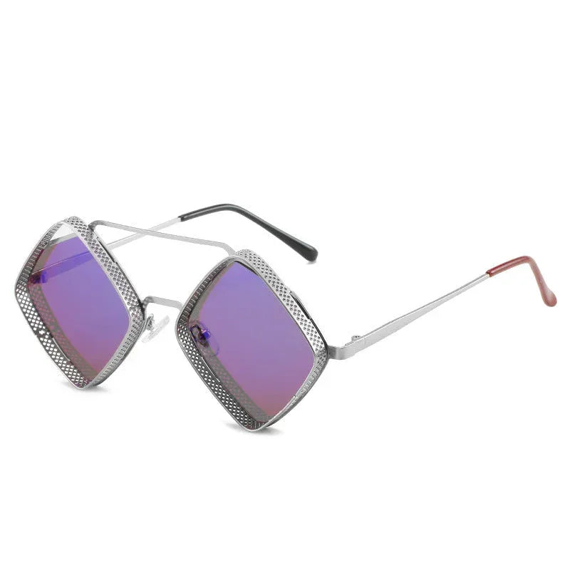 fashion-metal-rhombus-beam-sunglasses - Viexta