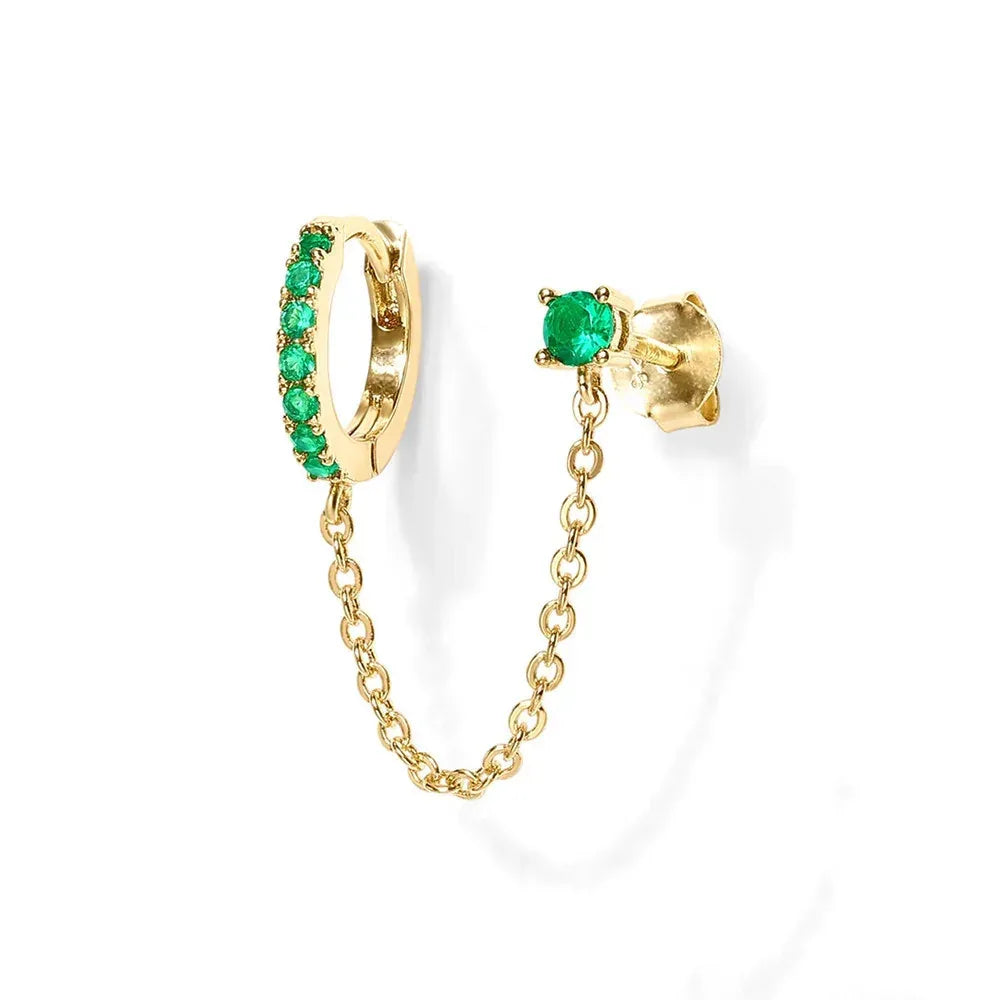 S925 Sterling Silver Single Row Studded Earring - Viexta