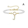 6mm Pearl Bracelet Buckle Letter - Viexta
